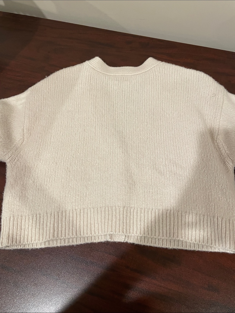Sunday Best Soft Cream Button-Front Cropped Cardigan - Picture 3 of 3